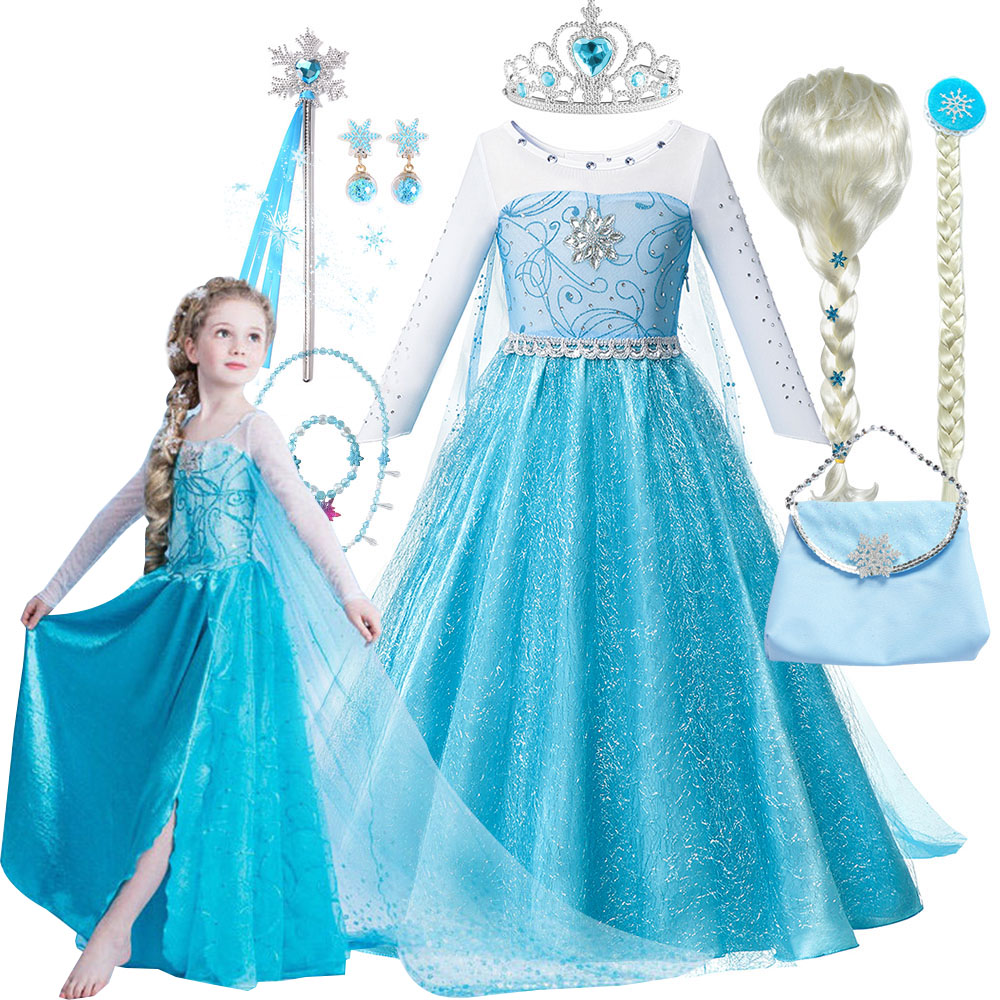 Baby Clothing Dresser - Bebê menina princesa elsa traje neve