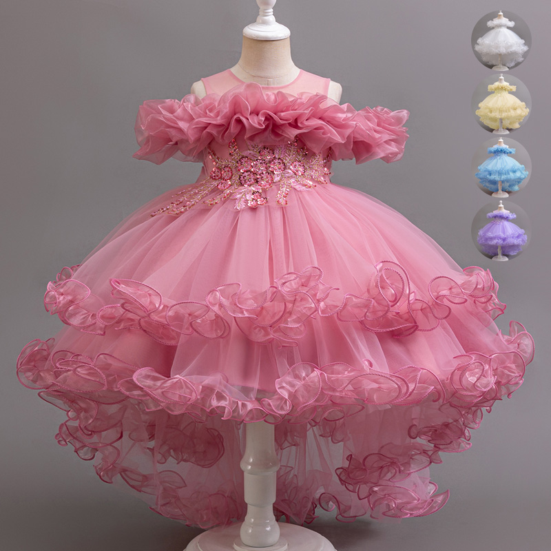 Baby Clothing Dresser - Menina flor princesa lantejoulas bebê casamento