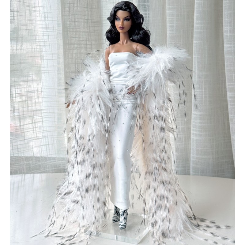 Baby Clothing High End - Boneca Supermodelo 1/6 FR, Vestido Branco