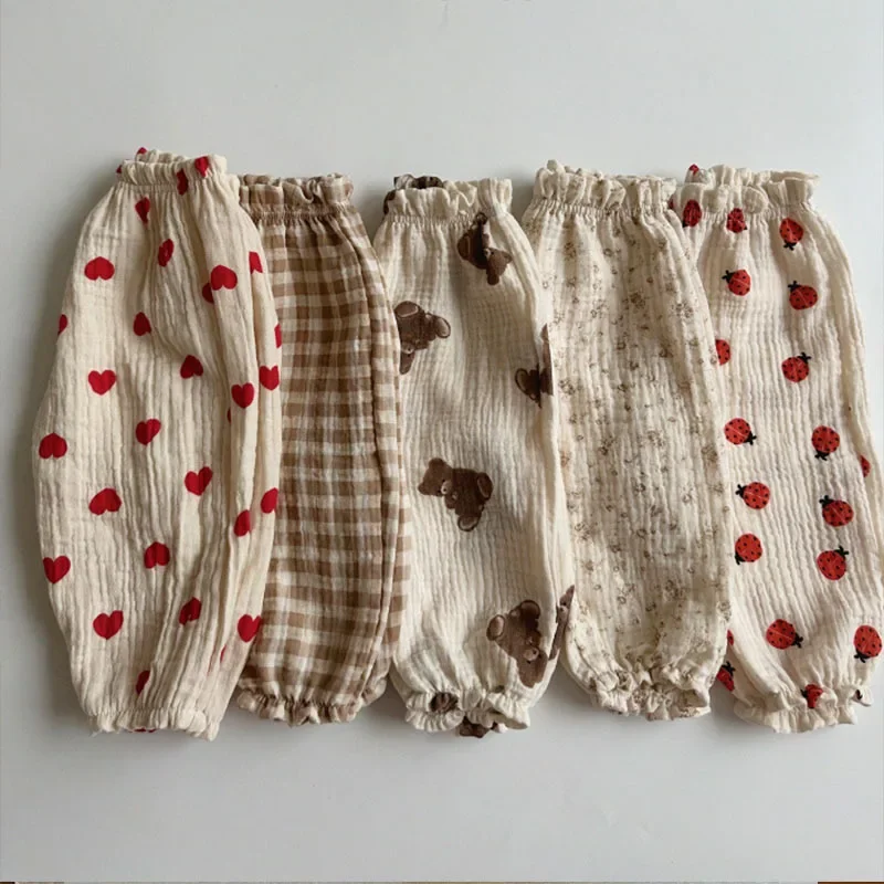 Baby Clothing Organic - Calças de Musselina Macia para Bebês,