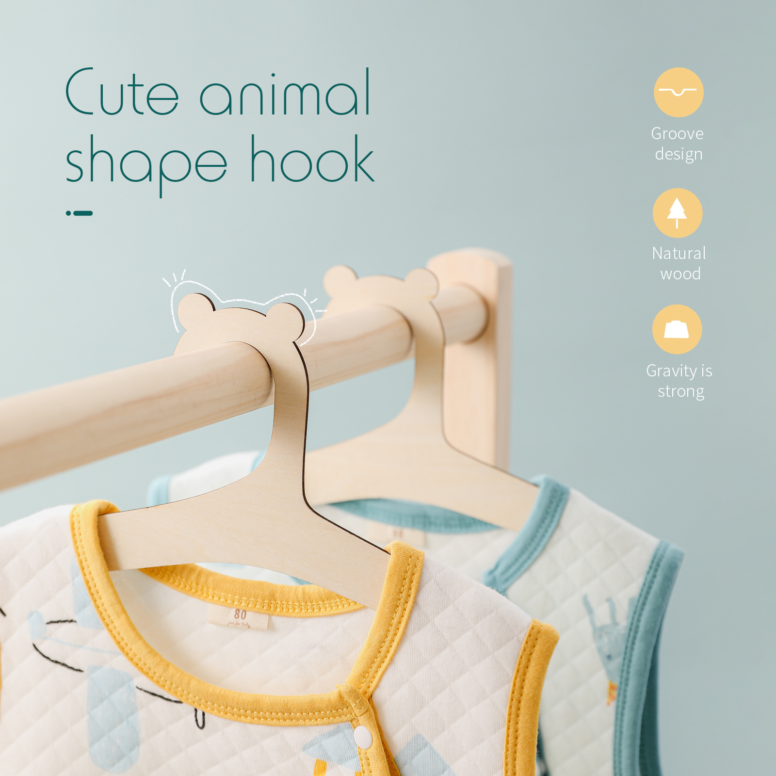 5/10 Peças Cabides de Madeira  - Baby Clothing Hanging Rack avaliação e preço